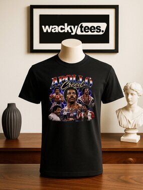 Apollo Creed Bootleg Style Portrait Rocky Boxing Graphic Tee Shirt